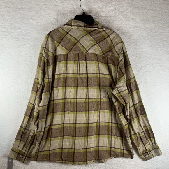 Alpine Design Flannel Shirt Men XL Brown Plaid Cotton Collared Long Sleeve 7020 - Picture 2 of 8